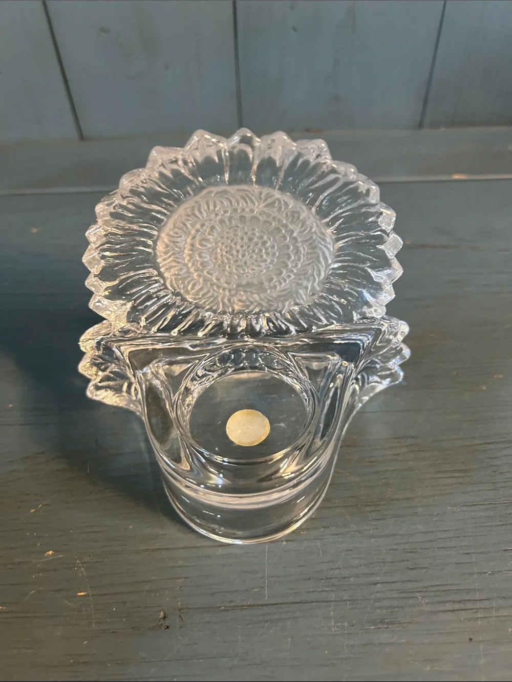 Vintage 1990’s PartyLite Clear Glass Sunflower Decorative Tealight - Home